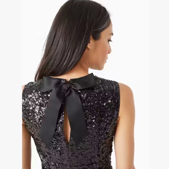 NWT Kate Spade New York Sequin Fit-and-flare Dress with bow - Size 4 - Picture 4 of 16